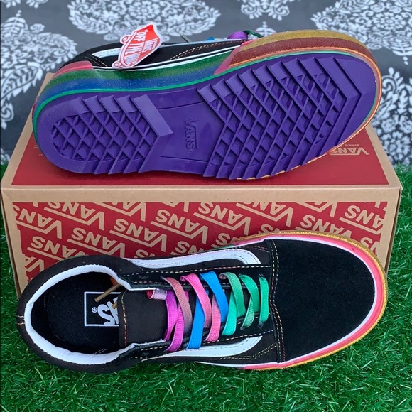 VANS OLD SKOOL STACKED GLITTER BLACK/RAINBOW WMNS - Picture 9 of 16